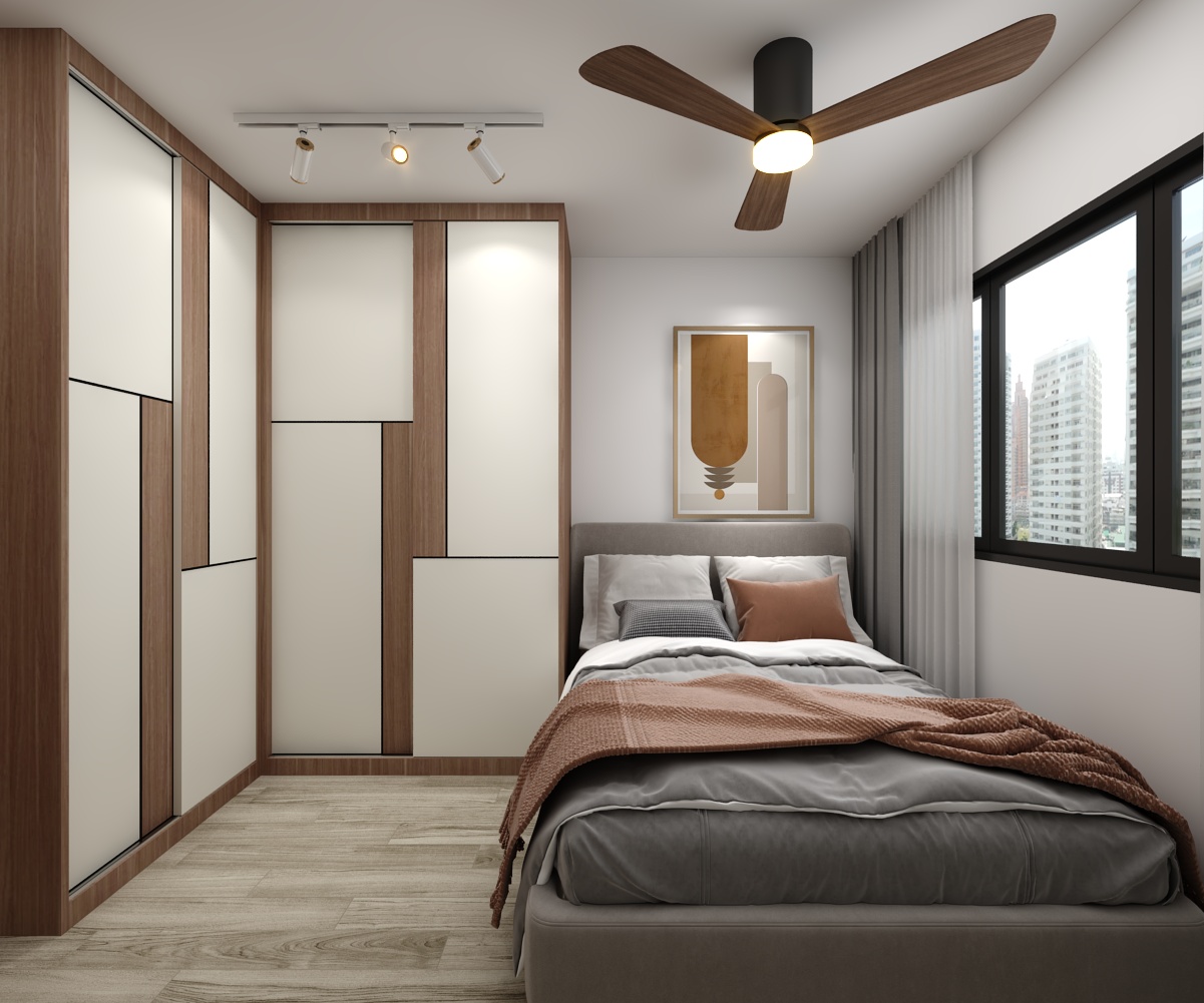 Bedroom with ceiling fan